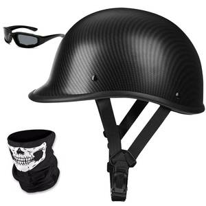 lot 5492 image: SanQing Vintage Motorcycle Half Helmet DOT Approved��Carbon Fiber, L��