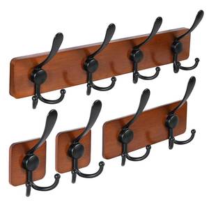 lot 5493 image: evory Rustic Coat Rack Wall Mount, 10 Hooks, 18.88 Long, Solid Wood,Brown