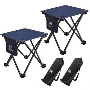 lot 5494 image: Opliy Camping Stool 2 Pack,13.5 Inch Portable Folding Stool for Outdoor Gardening and Beach Hiking Fishing,Foot Stool with Carry Bag (Blue)