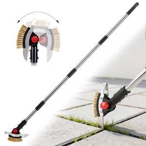 lot 5496 image: Tdrynl 3-in-1 Heavy Duty Crack Weeder Tool, 59 Adjustable Long Handle, Stainless Steel Crevice Weed Puller and Moss Remover for Driveway, Patio, Sidewalk, Pavers and Deck Cracks