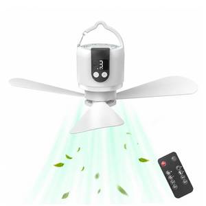 lot 5498 image: 18 Camping Ceiling Fan with Light,15600mAh Battery,3-Speed Fan & Light