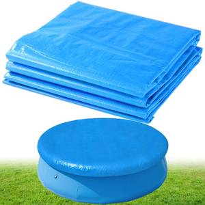 lot 5520 image: 12FT Round Inflatable Above Ground Pool Cover Round Pool Cover with Drawstring Design for Easy Installation