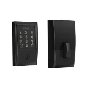 lot 5524 image: Schlage Encode Smart WiFi Deadbolt Lock with Century Trim, Matte Black