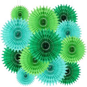 lot 5525 image: BestoFun 12 PCS Paper Fans Green Party Decorations Tissue Paper Flowers Decorations for Girl Groovy Birthday Baby Shower Wedding Bachelorette Room Wall Hanging D�cor