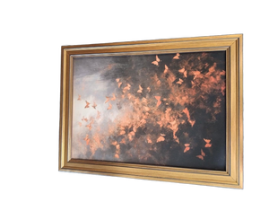 lot 5540 image: Framed Print with Butterflies and Cloudy Sky 16x12 in