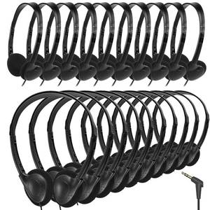 lot 5541 image: Gaosen Classroom Headphones Bulk 20 Pack for Kids School Student,Wholesale Durable Wired Earphones Class Set for Children Toddler Teens Boys Girls and Adult(GS857, Black)