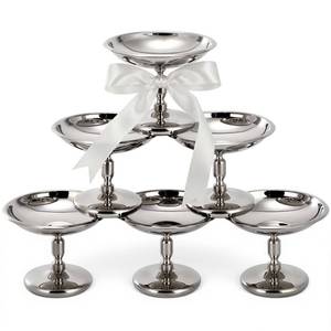 lot 5559 image: Ferrochef 6 Pcs Mini Stainless Steel Ice Cream Bowls Vintage Silver Serving Pudding Dessert Cup Sauce Bowls Metal Round Footed Yogurt Snack Candy Cups for Mousse Fruit Salad Cake Wedding Party Favor
