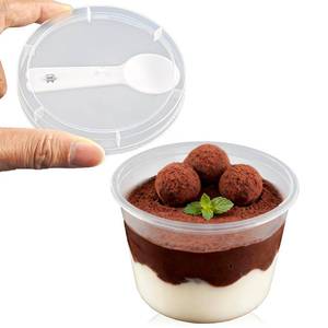 lot 5568 image: Nefocar 8oz 25 Pack Plastic Dessert Cups with Lids and Spoons