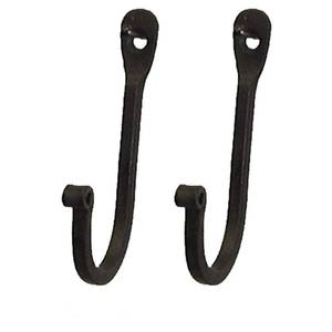 lot 6002 image: CTW 720002 Early American Single Prong Wrought Iron Hooks, Set of 2 �� Rustic Curved Metal Fasteners �� Decorative Colonial Wall D�cor