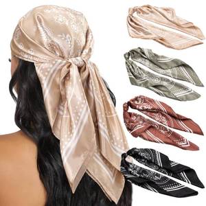 lot 6376 image: HBselect 4PCS Head Scarf for Women 35 Silk Feel Hair Scarf