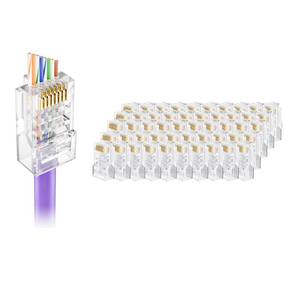lot 6396 image: VCELINK RJ45 Cat5e Pass Through Connector 50-Pack, for 24 AWG UTP Cables