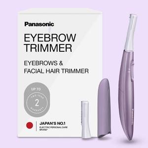lot 6404 image: Panasonic Eyebrow & Facial Hair Trimmer for Women, Gentle Face Shaver for Peach Fuzz, Brows & Upper Lip, Flexible Head, Compact Battery-Operated Beauty Tool - ES-WF71-V