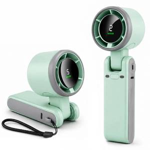 lot 6414 image: EcoNour Portable Handheld Fan - 5 Gear High Speed 13550 RPM Rechargeable Mini Personal Hand Fans that Blow Cold Air, Battery Powered Travel Fan Essentials, Holiday Gifts for Women, Men - Green