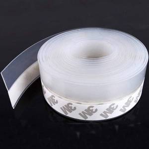 lot 6415 image: TAROSE Weather Stripping, Silicone Door Seal Strip Door, Window, Transparent 16 Feet Long (Width 25mm)