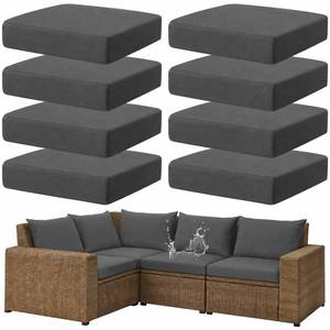 lot 6428 image: 8Pcs Outdoor Patio Cushion Covers Replacement Cushion Slipcovers(Dark Gray)