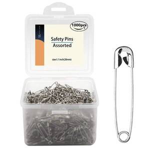 lot 6434 image: Safety Pins, 1000 Pieces - 1.1 Inch Safety Pins Clothing Clips Tool 28mm Decorative Assorted, Metal Sewing Accessories Kit