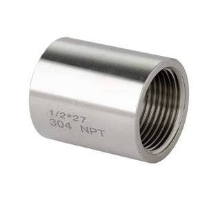 lot 6439 image: Quickun 304 Stainless Steel Pipe Coupling Fitting, 12 x 12 Female Pipe Coupler Connector Adapter Fitting (1 Length)