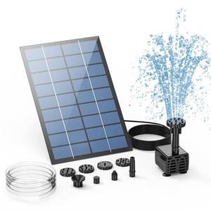 lot 6445 image: AISITIN 2.5W DIY Solar Water Pump with 6 Nozzles & 4ft Water Tubing