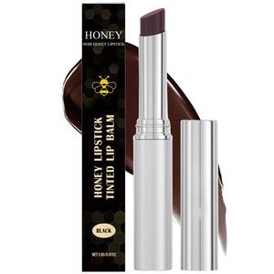 lot 6453 image: Honey Lipstick Tinted Lip Balm, Hydrating Lip Balm with Natural Honey Extract, Sheer Color Lip Tint, Nourishing Repair for Dry Chapped Lips, Long Lasting Smooth Glossy Finish (Black)