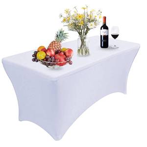 lot 6458 image: RELIANCER 1 Pack Stretch Spandex Table Covers for Rectangular Tables,4FT Elastic Fitted Tablecloth,Universal Rectangular Table Cloth Protector for Outdoor Party,Wedding,Bar,Birthday,Banquet,Events