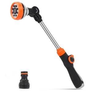 lot 6490 image: LangRay Watering Wand, 18.5 Inches Long Garden Hose Wand with 180° Swivel Head, 8 Spray Patterns, Adjustable Garden Sprayer Wand with Nozzle