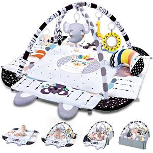 lot 7913 image: TFDER Baby Gym Play Mat, 8-in-1 Tummy Time Mat & Activity Gym, Washable Ball Pit, Infant Play Mat with Detachable Toys for Sensory Exploration and Motor Skill Development