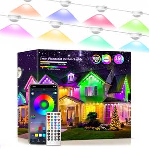 lot 7927 image: Permanent Outdoor Lights 350ft RGBIC Outdoor String Lights App Control IP67 Waterproof,120 Scene Modes Decorations for Home, Christmas Lights,Halloween,Holiday, Daily,Birthday,Party( 175ft2pack)