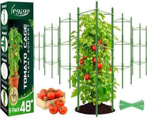 lot 7931 image: Legigo 6 Pack Tomato Cage for Garden, Up to 48Inch Sturdy Tomato Trellis