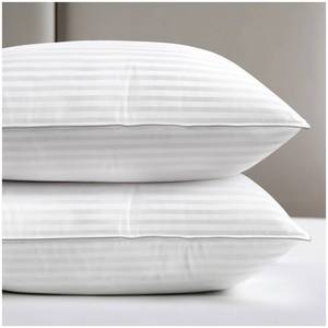 lot 7932 image: viewstar Pillows QueenStandard Size Set of 2, Fluffy, Striped White