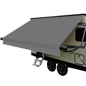 lot 7935 image: RV Awning Fabric Replacement(142 Fabric) Heavy Duty 19.5 oz Vinyl Fabric Awning for Camper, Universal Camper Awning Replacement for All Trailer Awning Brands Grey