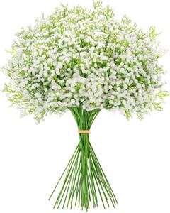 lot 7937 image: MERIXMAS Babys Breath Artificial Flowers, Babys Breath Flowers Artificial Bulk for Wedding Decor, White Fake Flowers for Party Home Garden Decor (48, White)