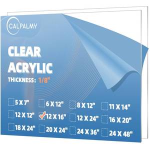lot 7941 image: CALPALMY (2 Pack) 18 Thick Clear Acrylic Sheets - 12 x 16 Pre-Cut Plexiglass Sheets for Craft Projects, Signs, Display Cases, Sneeze Guard and More - Cut with Engraver, Power Saw or Hand Tools