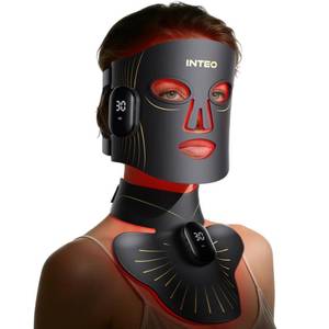 lot 7946 image: Red Light Therapy Mask for Face & Neck, 4 Modes, Cordless LED Face Mask