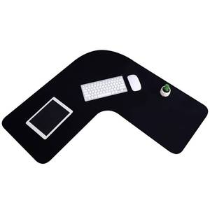 lot 8002 image: Amylove L Shaped Desk Mat Corner Mouse Pad Waterproof Large Rubber Corner Desk Mat for Office Home L Shaped Curved Keyboard Pad Gaming Setup Computer Protection Supplies, 36.2 Inches(Black)