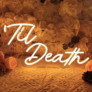 lot 8013 image: SYLHOME Til Death LED Neon Light Signs Gothic Wedding Wall Decor USB