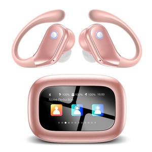 lot 8016 image: jaddsa Bluetooth 5.4 Wireless Earphones with Touchscreen Control (Rose Pink)