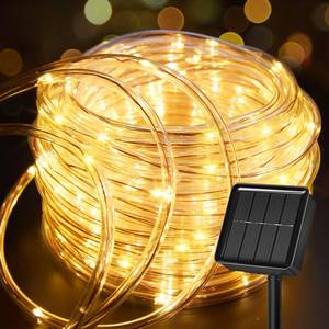 lot 8018 image: Brightown 39FT 100LED Solar Rope Lights Outdoor Waterproof, Warm White