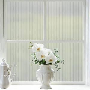 lot 8036 image: VELIMAX 45-Inch Reeded Glass Window Film, Frosted Glass Window Privacy Film, Non Adhesive Decorative Sticker for Bathroom Living Room Office 17.7 x 78.7 inches