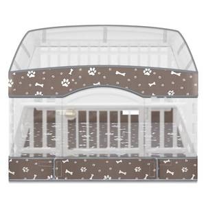 lot 8442 image: SilTriangle 2 Pack Dog Playpens Cover and Bottom Mat Fits 4 Panels, Grey