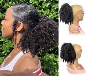 lot 8447 image: VAVANGA 12inch Short Marley Hair Drawstring Ponytail - 2# Brown Black