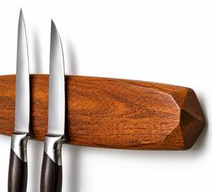 lot 8461 image: Ibyx Magnetic Knife Holder - Acacia Wooden Wall-Mount Magnetic Knife Strip & Organizer with 3M No-Drill & Screw Mount Options, Water-Resistant Universal Knife Holder  12 Inches, Capacity 6.6 lb