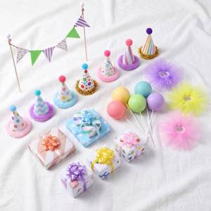 lot 8467 image: Weysat 22 Pcs Animal Mini Party Hat Cake Cupcake Topper Birthday Decoration
