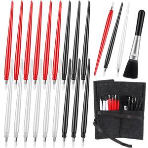 lot 8470 image: 20pcs Scratch Art Tools Scratch Art Stylus Sticks Tools for Adults with Bag Scratchs Arts Pen with Clean Brush Scratching Drawing Color Pens Paper Painting Scratchboard Crafts Set