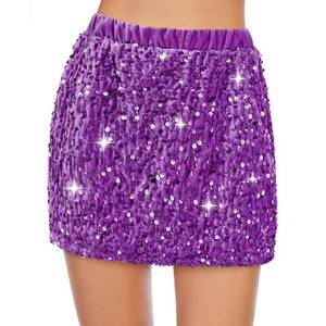 lot 8489 image: Century Star Sequin Skirt Girls Sparkly Skirts Elastic Waist Sparkle Glitter Kids Metallic Skirt for Girls Purple 11-12 Years