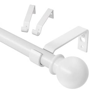 lot 9136 image: White Curtain Rods for Windows 28 to 48 inch, Adjustable Curtain Rod Set with Brackets Easy Install, Decorative 58 Drapery Rod, Heavy Duty Curtain Rods for Bedroom, Kitchen, Living Room