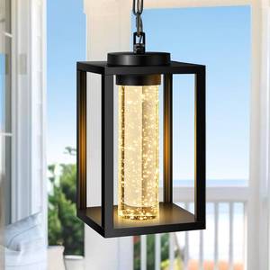 lot 9137 image: VIANIS Black Outdoor Pendant Lights for Porch, Integrated LED