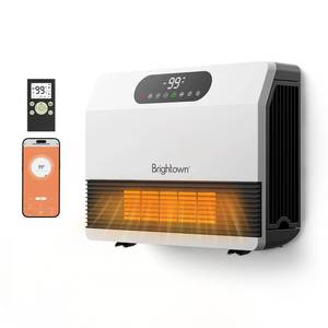 lot 9149 image: Brightown Wall Heater, Heater for Indoor Use 1500W, 5 Optional Modes, Adjustable Thermostat, Easy Mount Home Space Heater for Bedroom Bathroom with Remote Control, 12H Timer, Works with Alexa, White