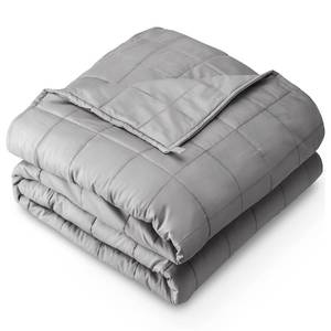 lot 9152 image: Bare Home Cotton Weighted Blanket (Light Grey, 48x72 12lbs)