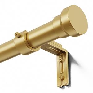 lot 9166 image: YaFex Curtain Rods 32-118 Inch, Heavy Duty 1 Inch Adjustable Curtain Rod for Windows, Gold Long Window Treatment Rods, Modern Design, Easy Installation