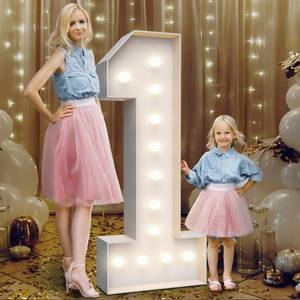 lot 9177 image: Teebloom 4FT Light Up Marquee Number 1- Large Foam Board Mosaic Kit
